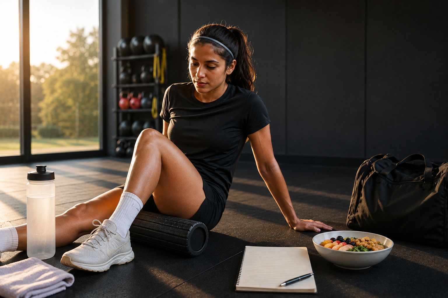 Post-training recovery routine of an athlete focused on better match performance